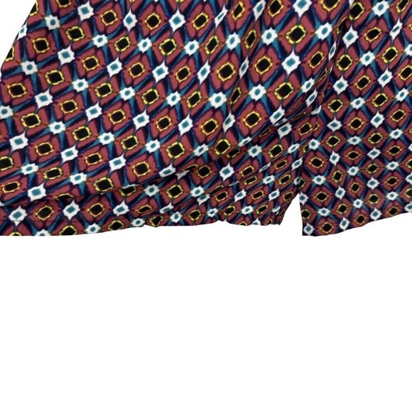 Three Eighty Two NEW Multicolor Geometric Romper Shorts Tank Sheer Lined Lrg - Picture 4 of 11